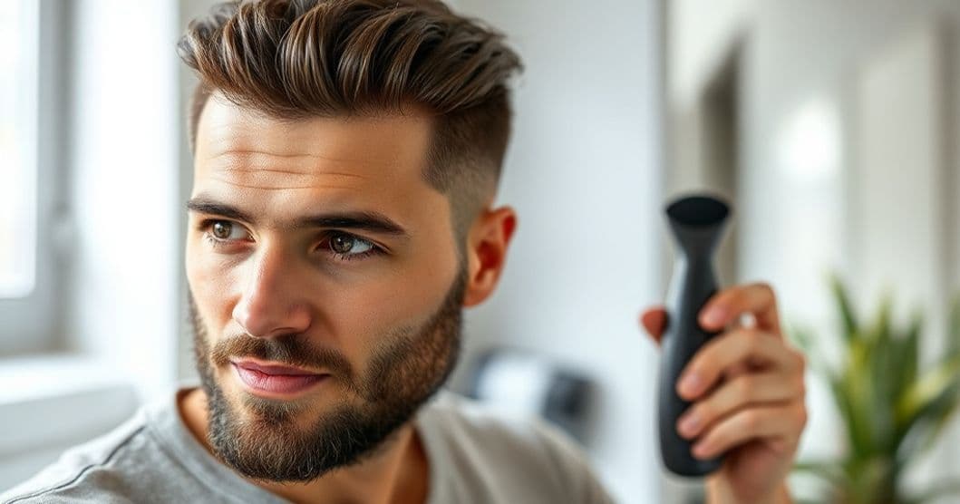 Close-up of scalp with patchy hair loss