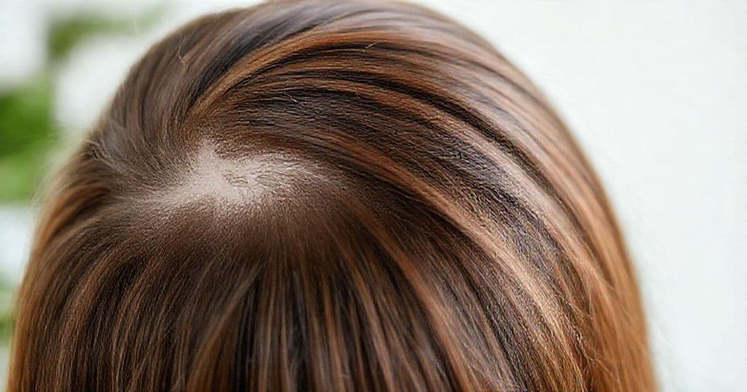 Calm person touching their hair with a hopeful expression