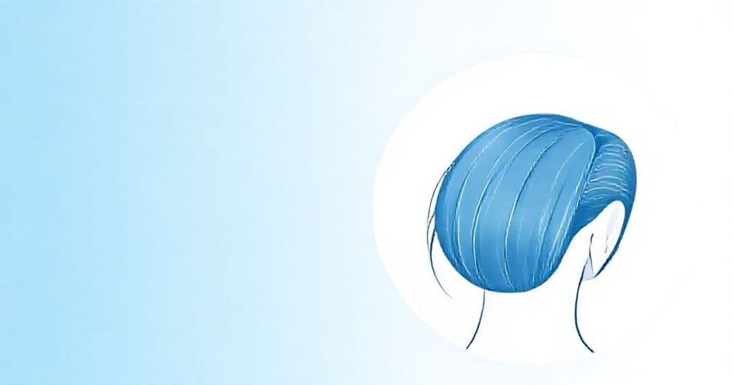 Close-up of healthy scalp and hair growth