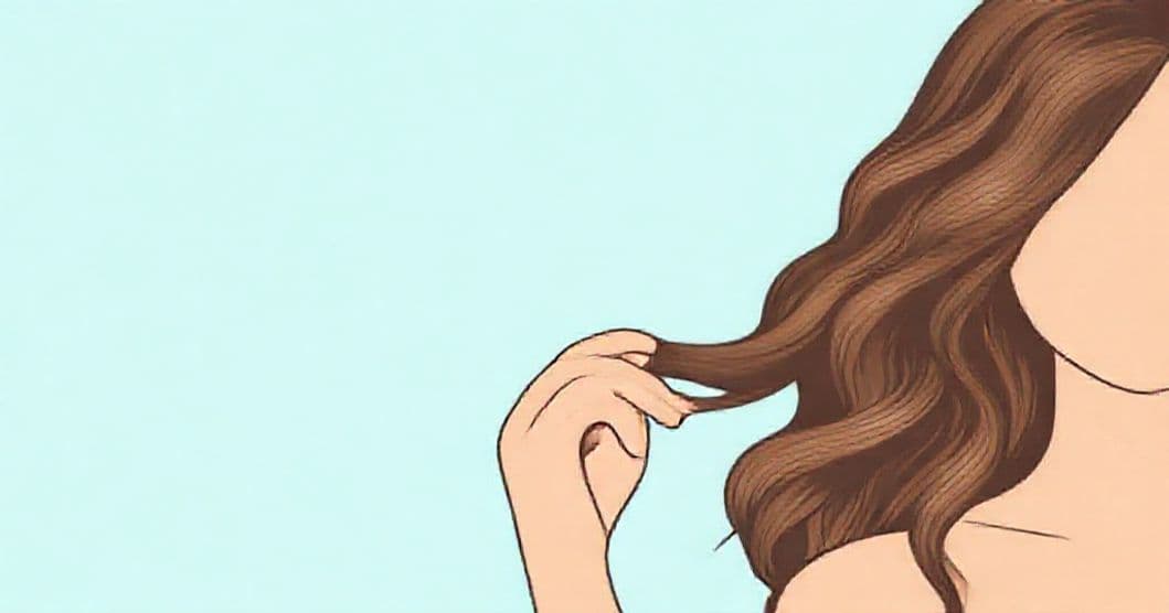 Healthy hair illustration with nutrient-rich foods