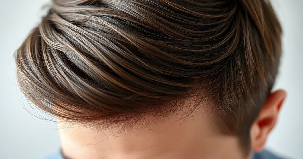 A calm woman evaluating hair care options after menopause