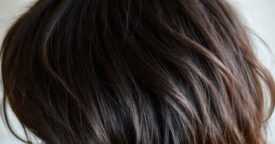 Calm hand holding a lock of hair and a soft-focus scalp illustration