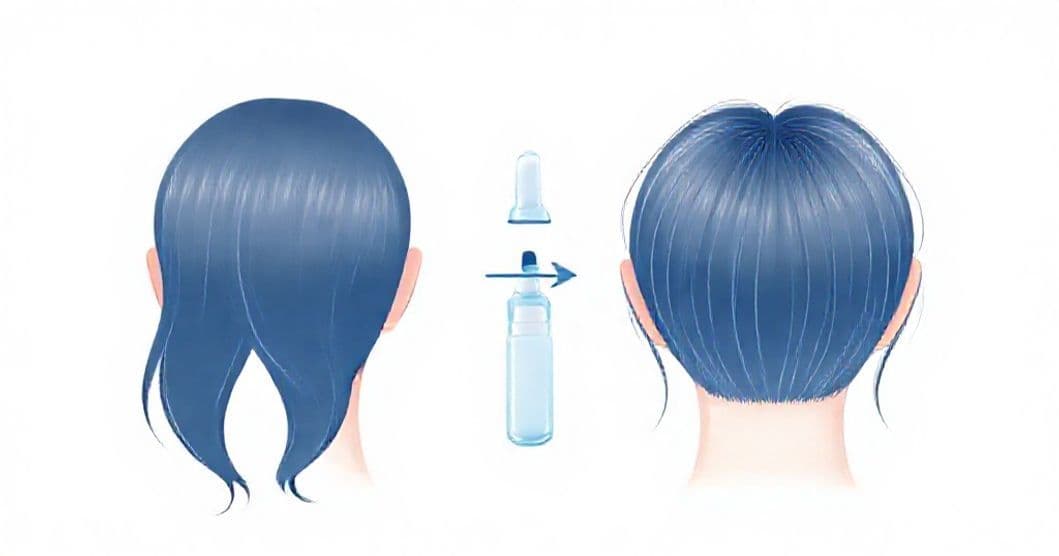 Clinical illustration of hair growth with Bomi Hair Growth Serum