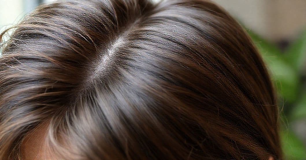 Warm, supportive image of a woman caring for her hair