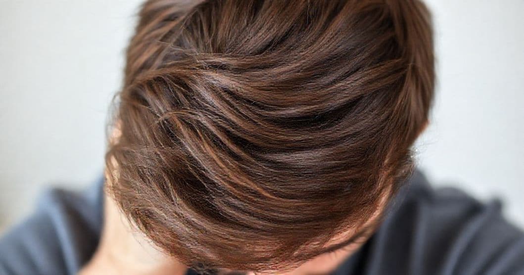 Healthy hair strands with a calm, comforting background