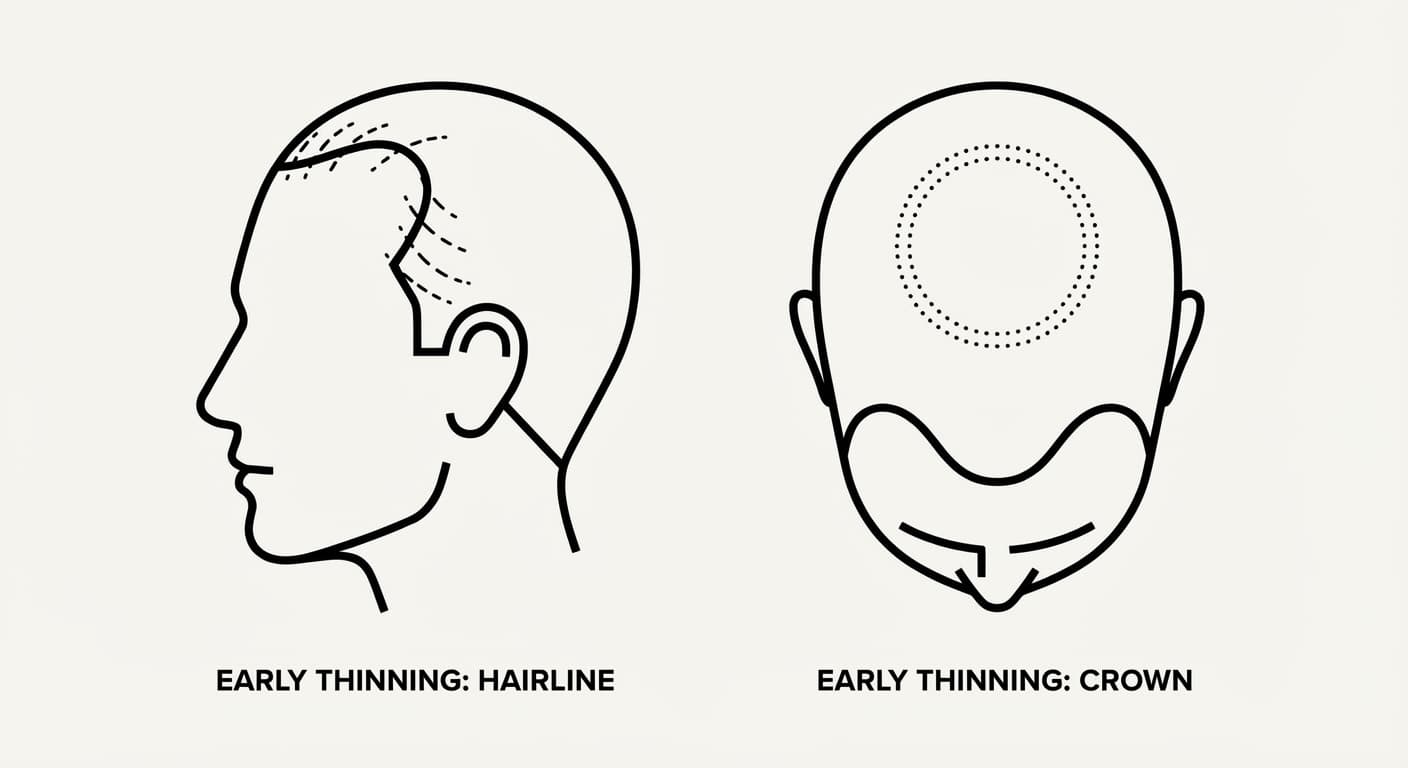 Early signs of hair loss